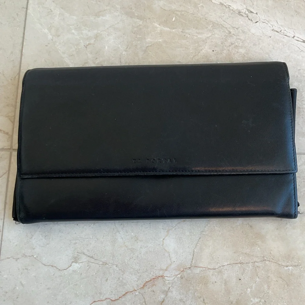 🌀Vintage men’s Leather Fold-Over Travel Clutch